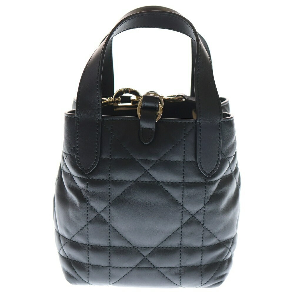Christian Dior Macro Cannage Toujours Handbag Black Leather - Picture 2 of 6